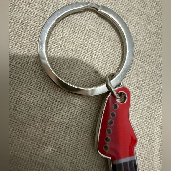 Guitar Bottle Opener Keychain Red & White – Rockin’ Accessory for Music Lovers - Picture 6 of 15